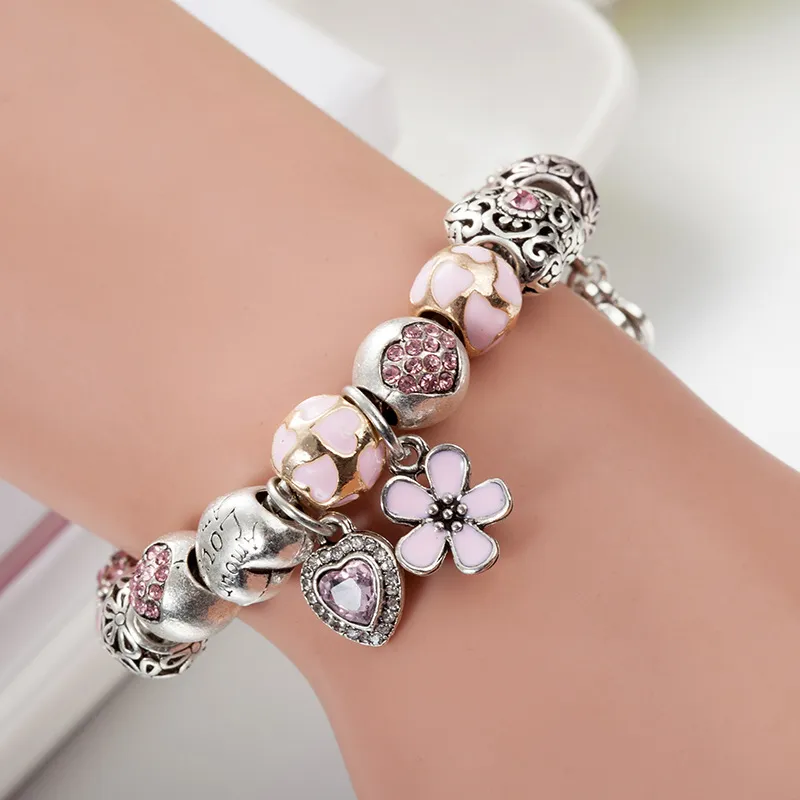 Damen Mode Legierung Star Charm Perlen Armband mit Diamanten