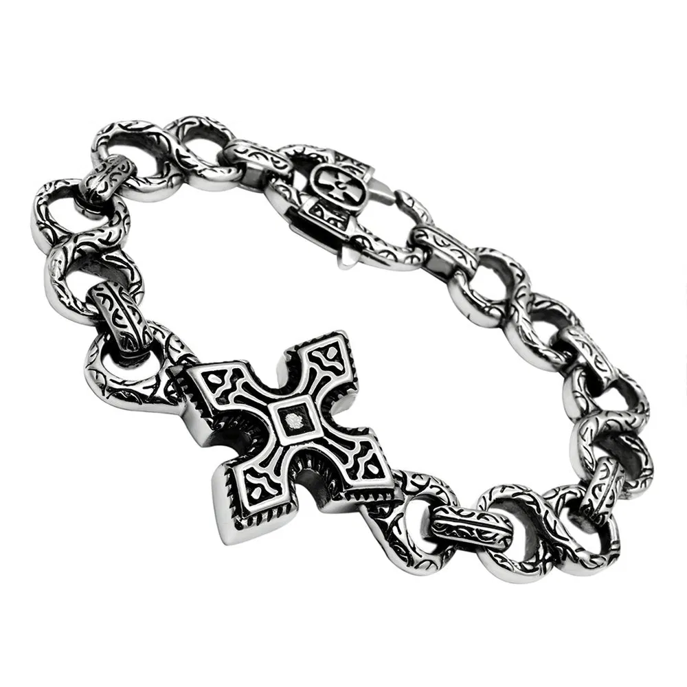 TK439 - Hoch poliertes (ohne Verzinkung) Edelstahl-Armband ohne Stein