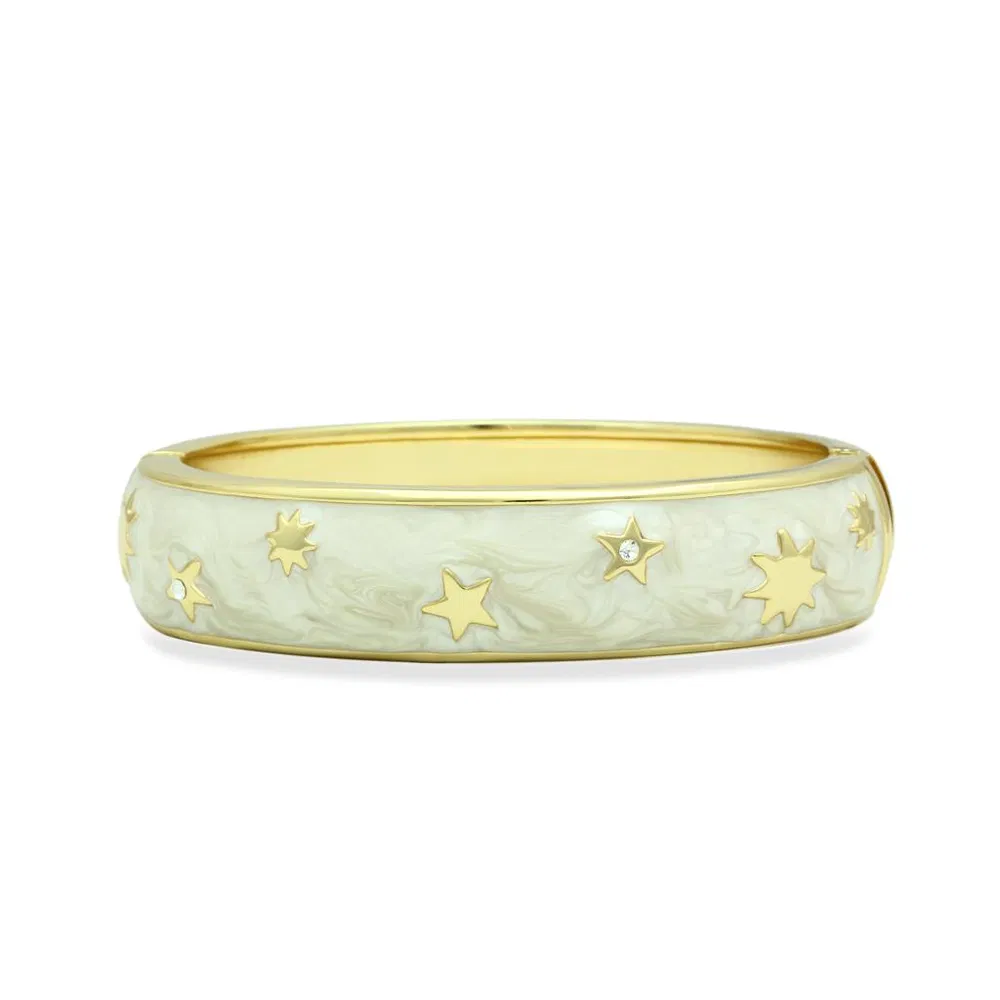 LO2146 - Flash Gold Weißmetall Armband mit Top-Grade - Kristall in Clear