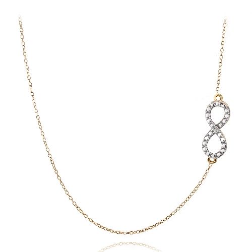 Rose Gold Ton über Silber Diamant Akzent Infinity Kette Halskette