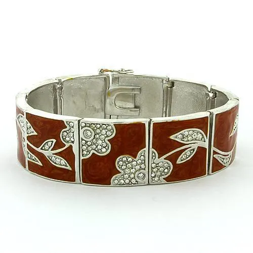 LOAS812 - Rhodium 925 Sterling Silber Armband mit Top-Grade - Kristall in Clear