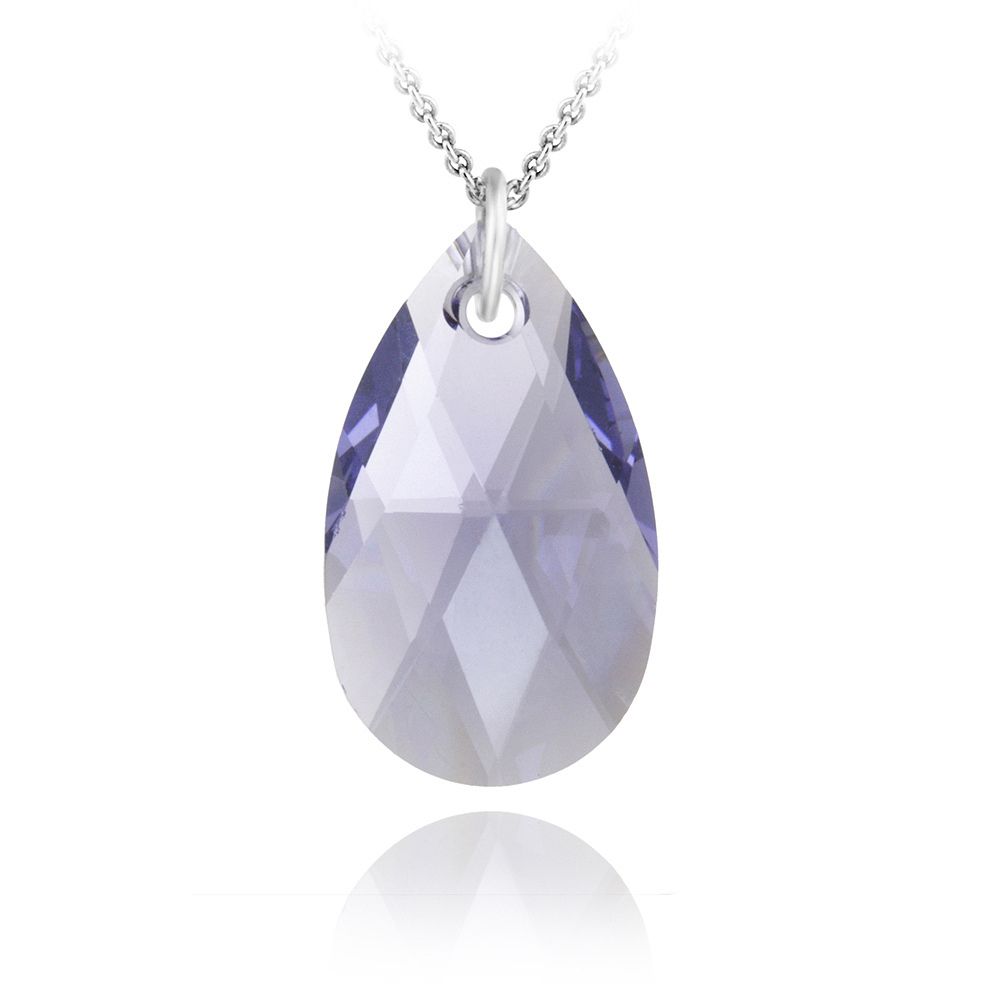 Sterling Silber Tanzanit Swarovski Elemente Teardrop Halskette