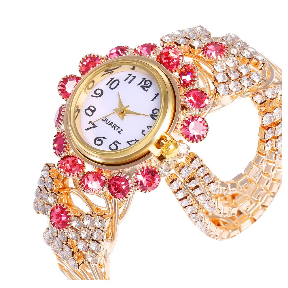 Damen Diamant Temperament Quarz Uhr Mode Legierung Armband Uhr