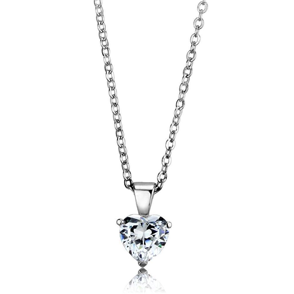 LOS888 - Rhodium 925 Sterling Silber Kette Anhänger mit AAA-Klasse CZ in Clear