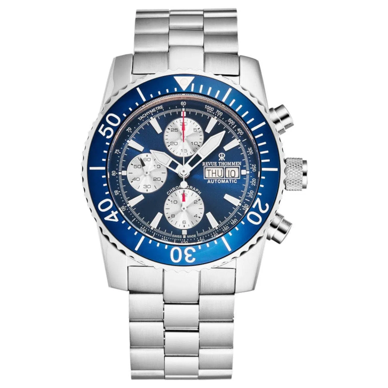 Revue Thommen 17030.6135 Herren 'Divers' Blaues Zifferblatt Tag-Datum Chronograph Automatische Uhr