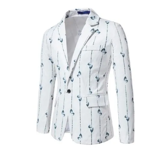 Herren Blazer Floral Suit Jacket Stylish Tuxedo