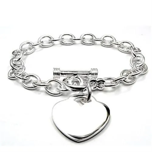 6X353 - Hochpoliertes 925 Sterling Silber Armband ohne Stein