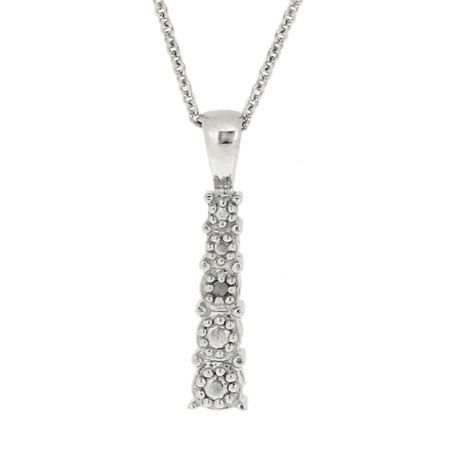 Sterling Silber Graduating Diamond Accent Journey Anhänger