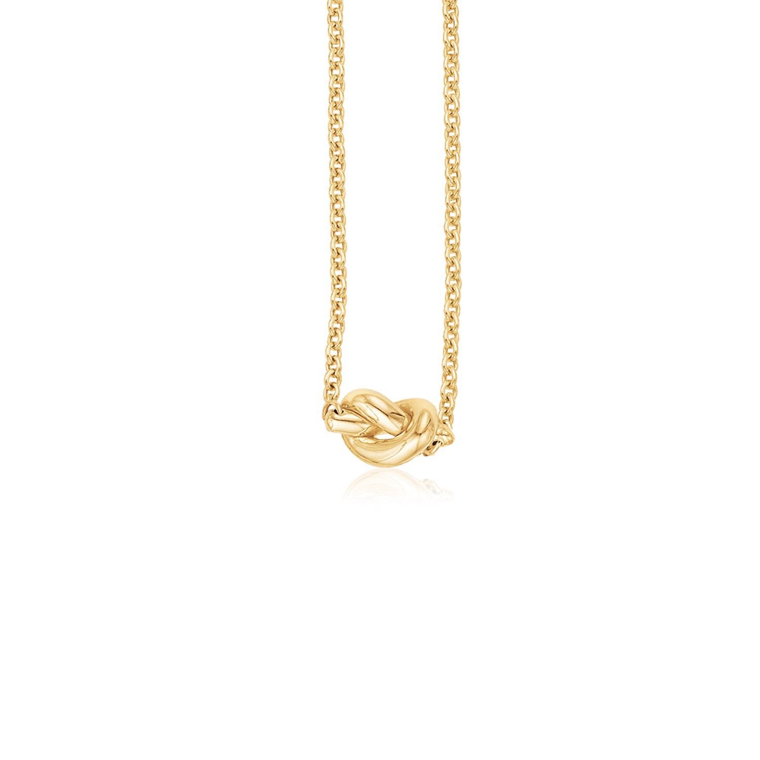 14 Karat gelbes Gold Kette mit poliertem Knoten