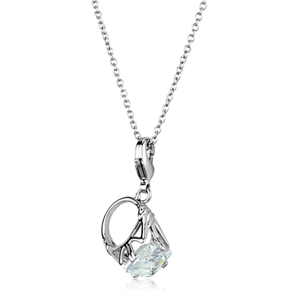 LO3491 - Rhodium Brass Anhänger mit AAA-Klasse CZ in Clear