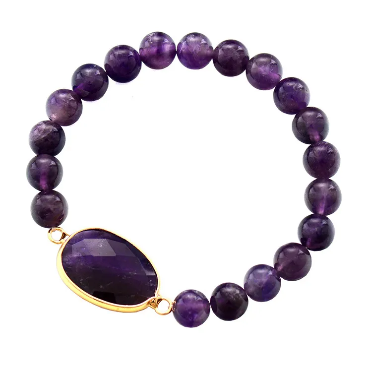 Amethyst Stretch Beaded Bracelet Europa und Amerika