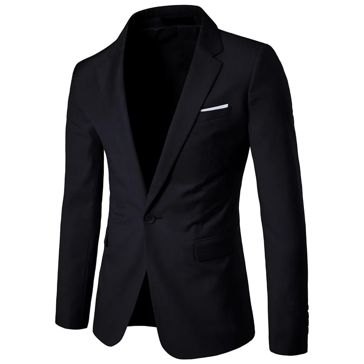 Männer Solid Color Suits, Slim Fit Blazers, Single Button Suits