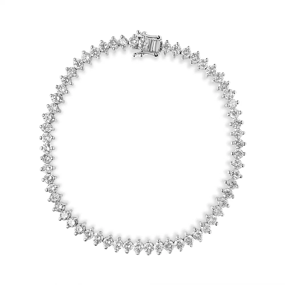 14 Karat Weißgold 5 1⁄2 Cttw Round Diamond 2 - Prong Tennis Armband (H-I Farbe, SI2 - I1 Klarheit) - 7