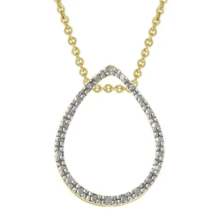 18 Karat Gold über Silber Diamant Accented Teardrop Anhänger