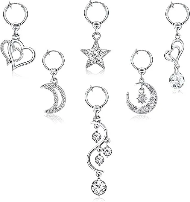 6pcs Clip auf Bauchknopf Ringe Falsche Bauch Piercing Falsche Bauch Ringe Nicht Piercing Navel Ring