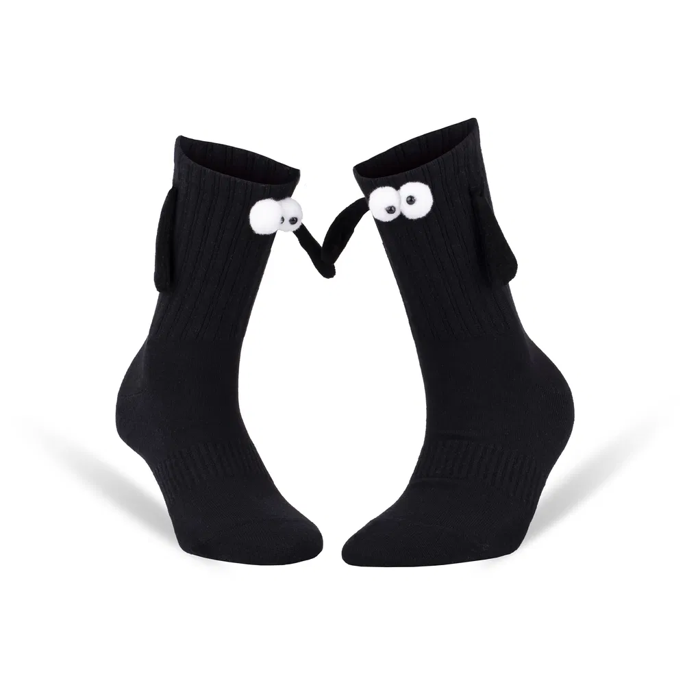 Lustiges Paar Magnetische Händen Halten Socken mit Cartoon Augen Paare Socken 1 Paar