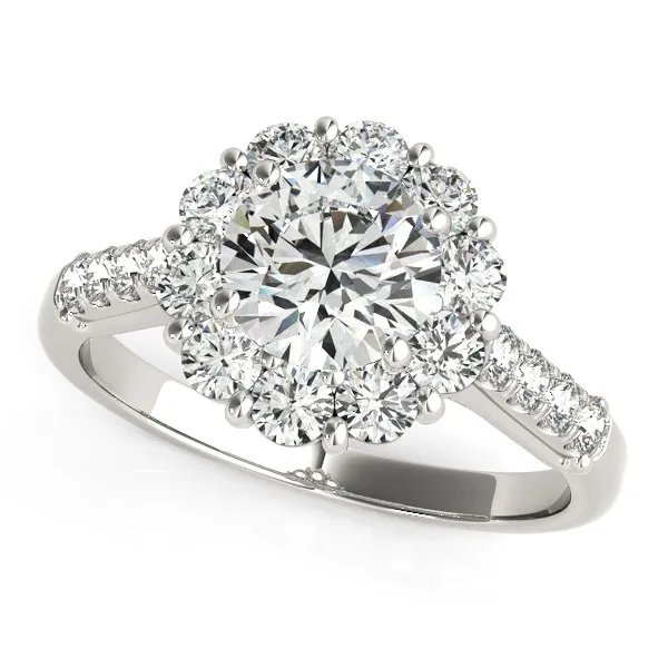 14 Karat Weißgold Round Halo Diamond Engagement Ring (2 1⁄2 cttw)