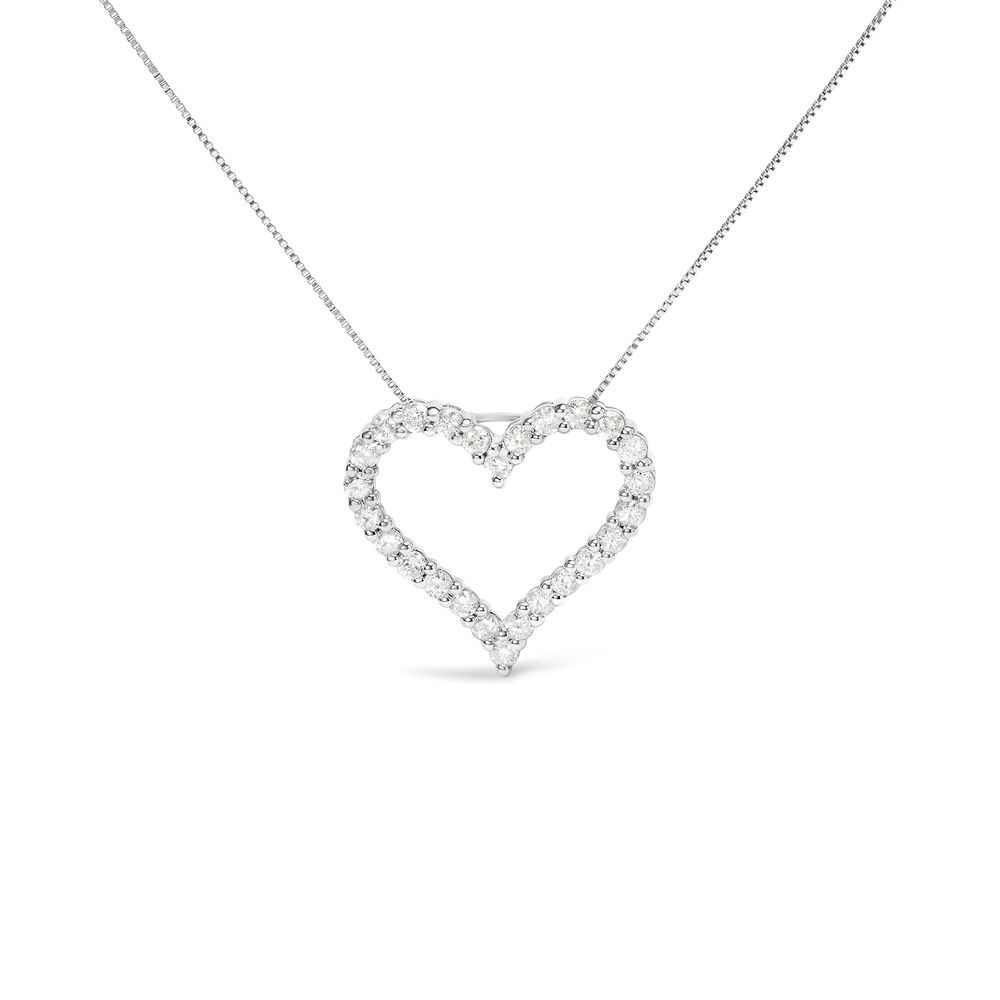 .925 Sterling Silber 2,0 Cttw Diamant Open Heart 18