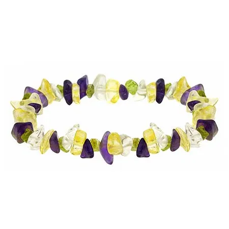 Echtes Amethyst Peridot Citrine Crystal Chip Armband