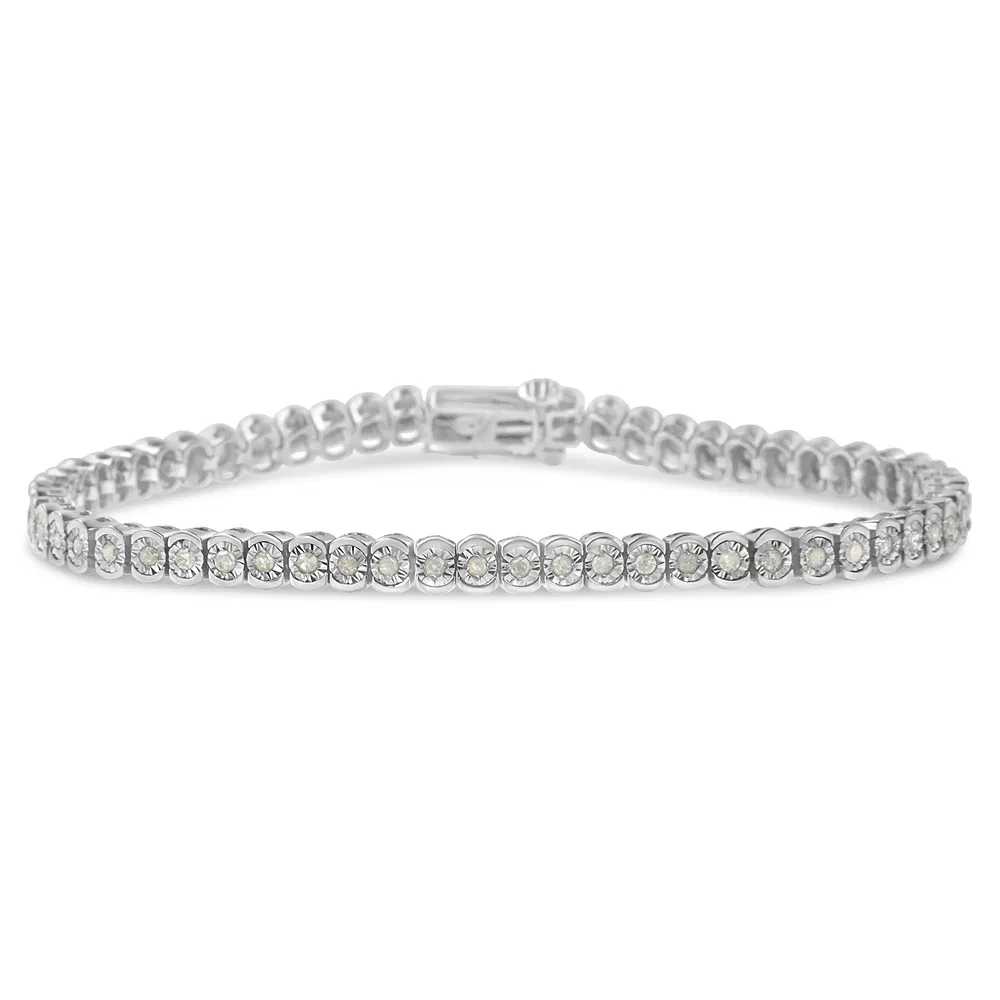 .925 Sterling Silber 1,0 Cttw Diamant Miracle-Set Cut-Circle 7