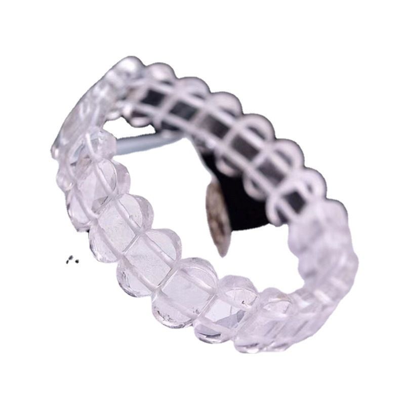 Natürliche weiße Kristall Single Loop Armband