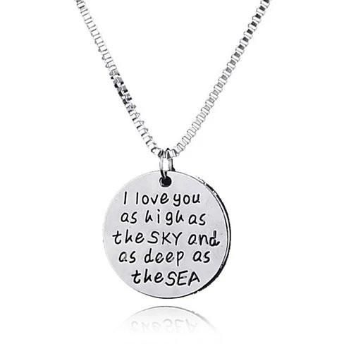 Sky High And Sea Deep Love Zitat Kollektion Halskette