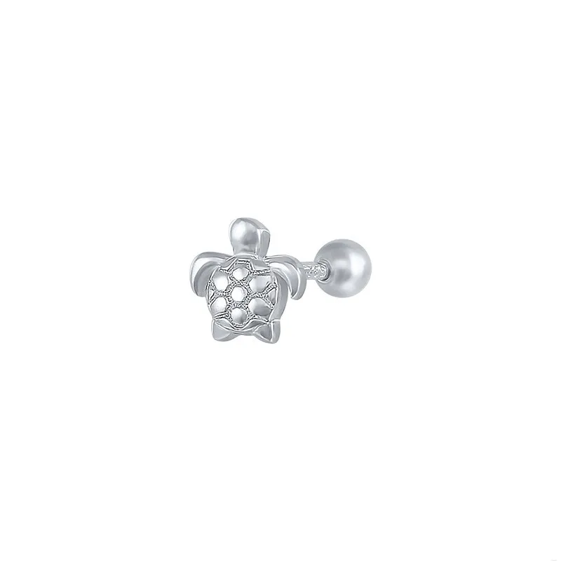 Sterling Silber Diamant Marquise Pierced Thread Stud Ohrringe