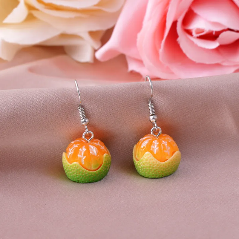 Süße Frucht Simulation Peeling Orange Ohrringe