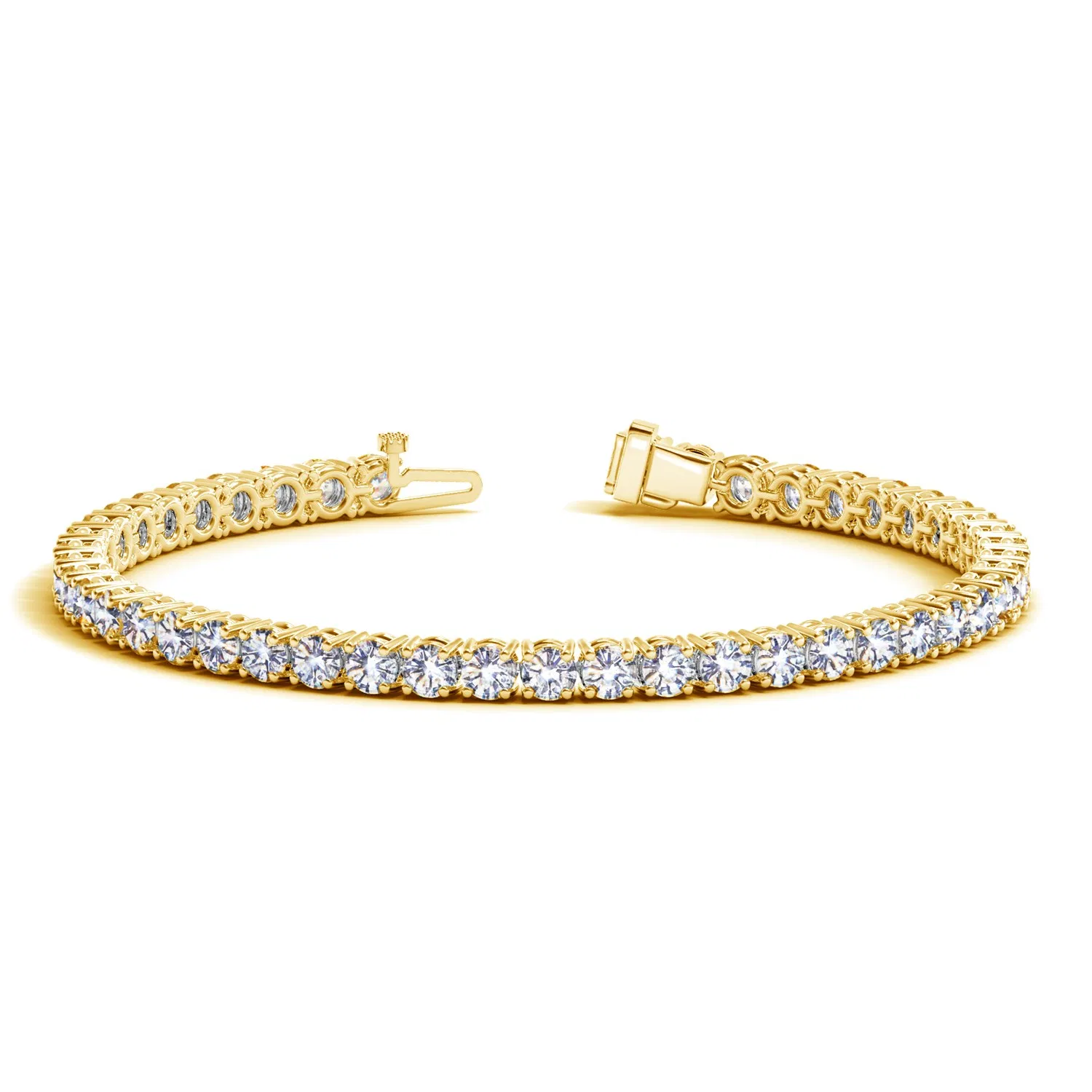 14 Karat Gelbgold Round Diamond Tennis Armband (10 cttw)