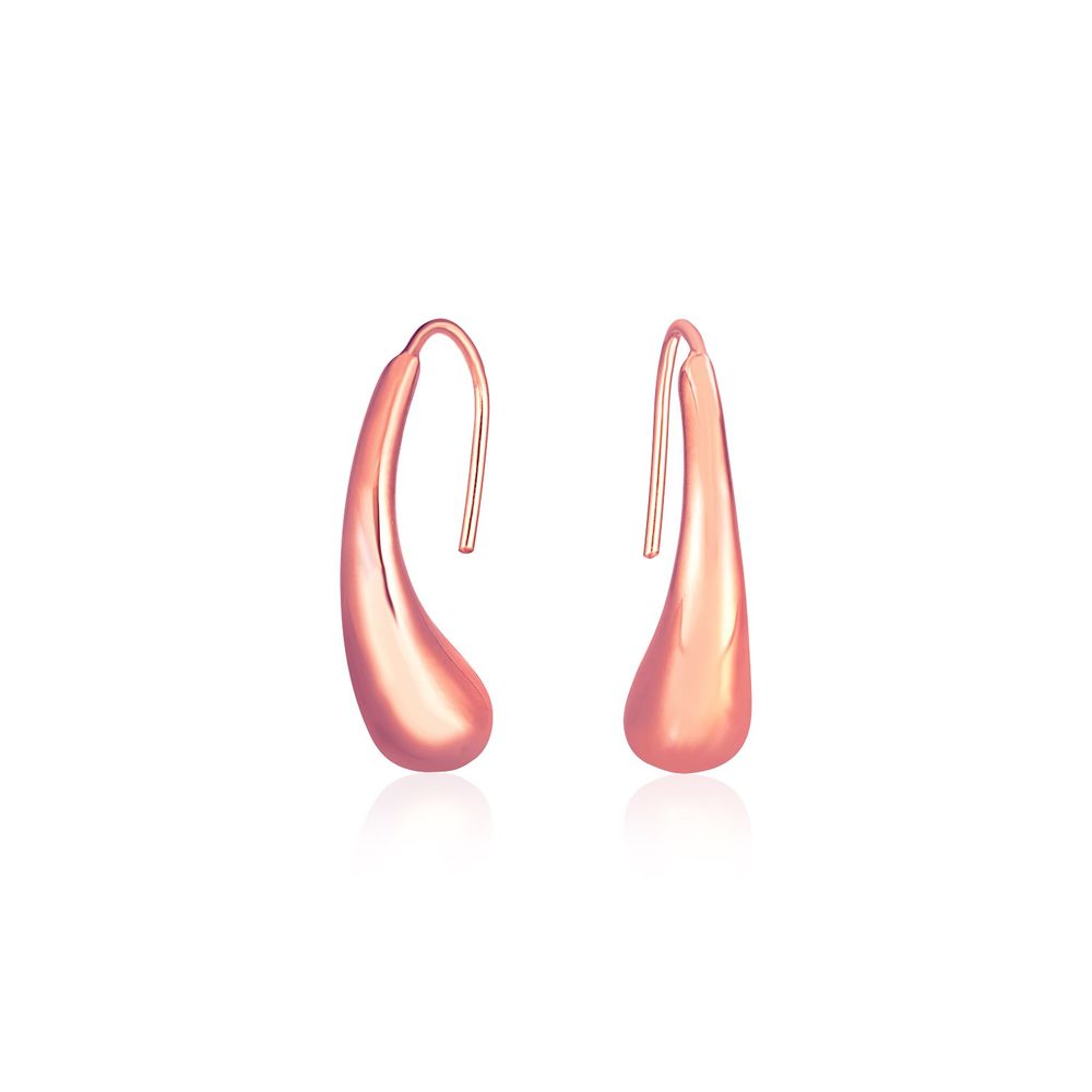 14 Karat Rose Gold Puffed Teardrop Ohrringe