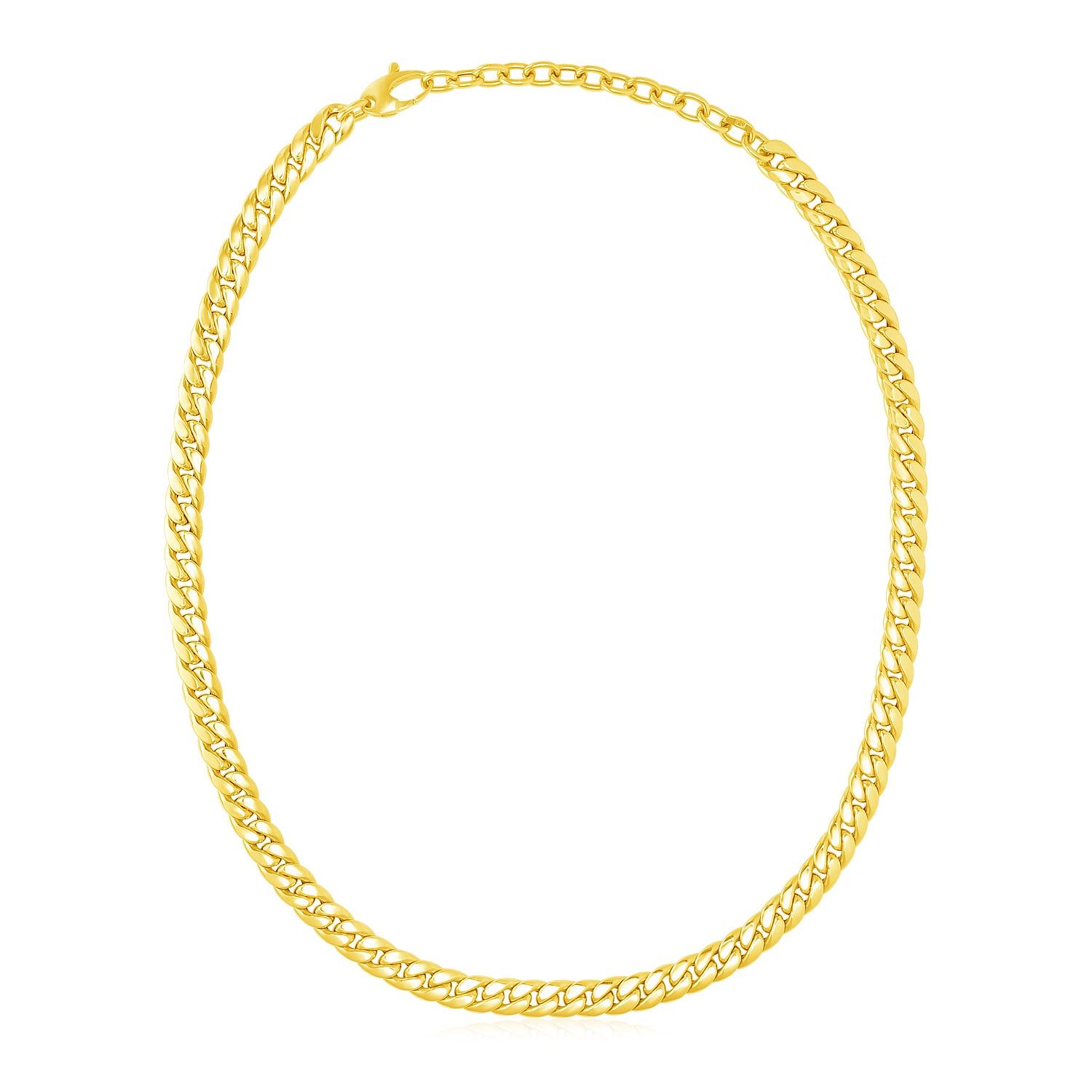 14 Karat gelbes Gold Kubanische Kette Choker Halskette