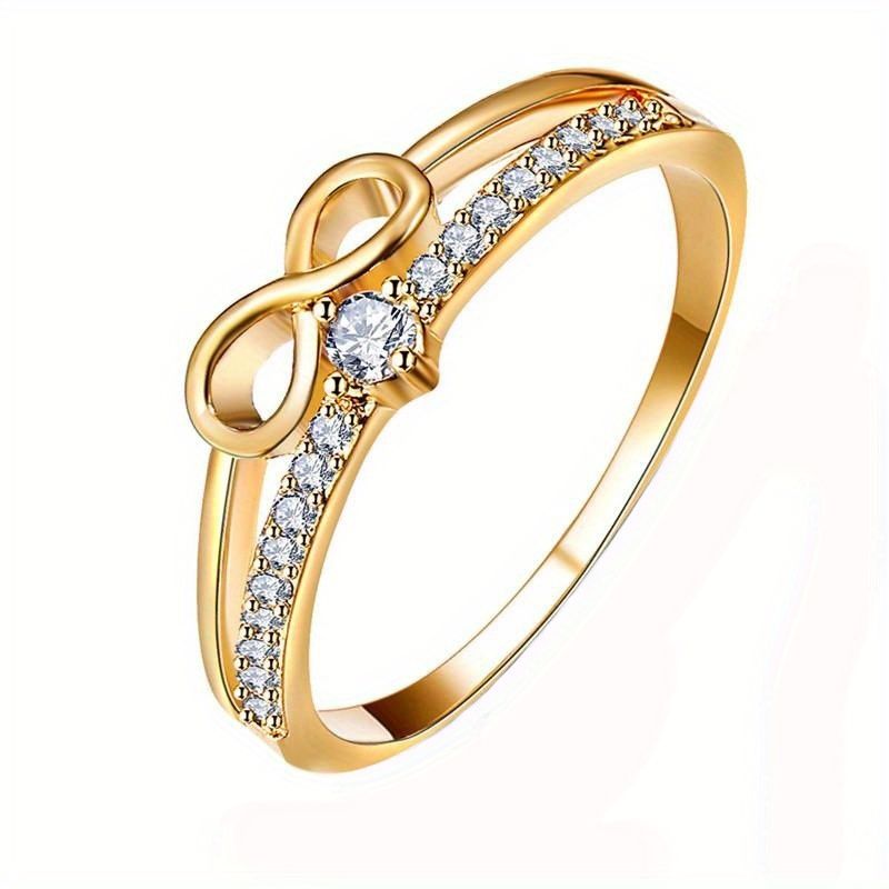 8-geformt Cubic Zirkonia Dekor Bow Knot Ring Girls Accessoires