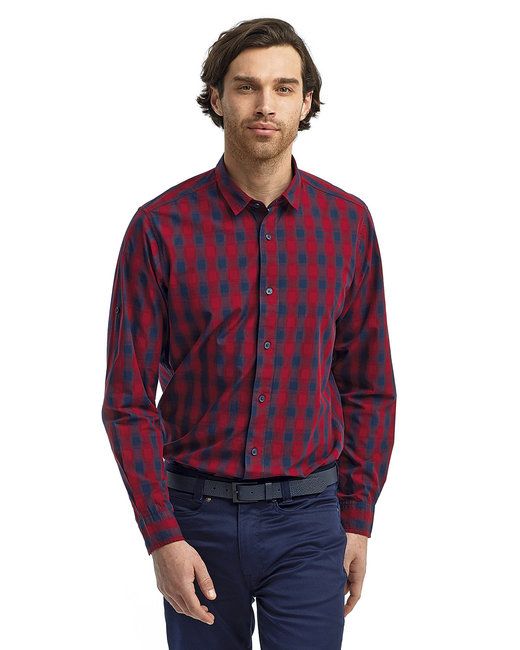 Mulligan Check Long-Sleeve Cotton Shirt für Herren - CAMEL / NAVY - 2XL