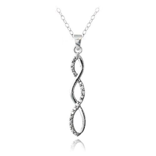 Sterling Silber Diamant Accent Triple Infinity Halskette