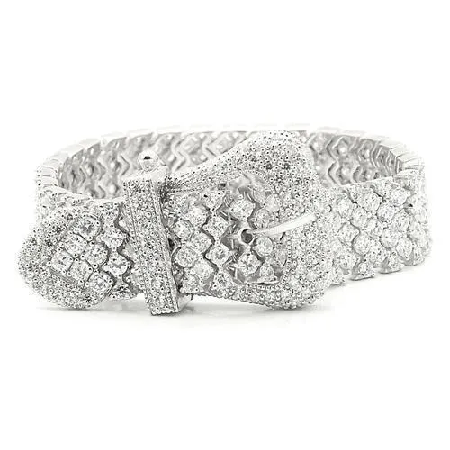 LOS179 - Rhodium 925 Sterling Silber Armband mit AAA-Klasse CZ in Clear