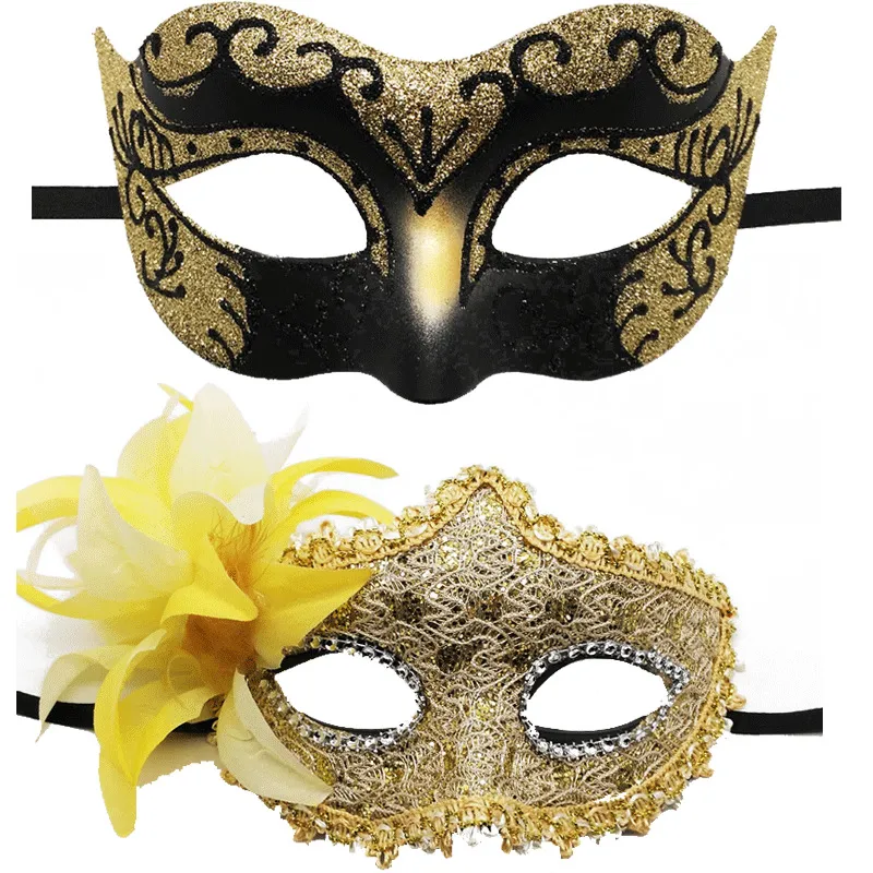 Paar Maskenmasken venezianische Halloween Kostüm Maske