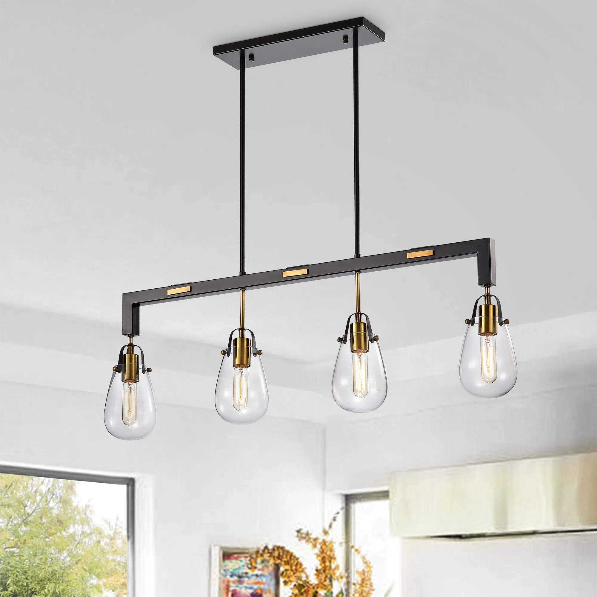 Nekane Matte Schwarz / Bronze 4 - Licht Kronleuchter