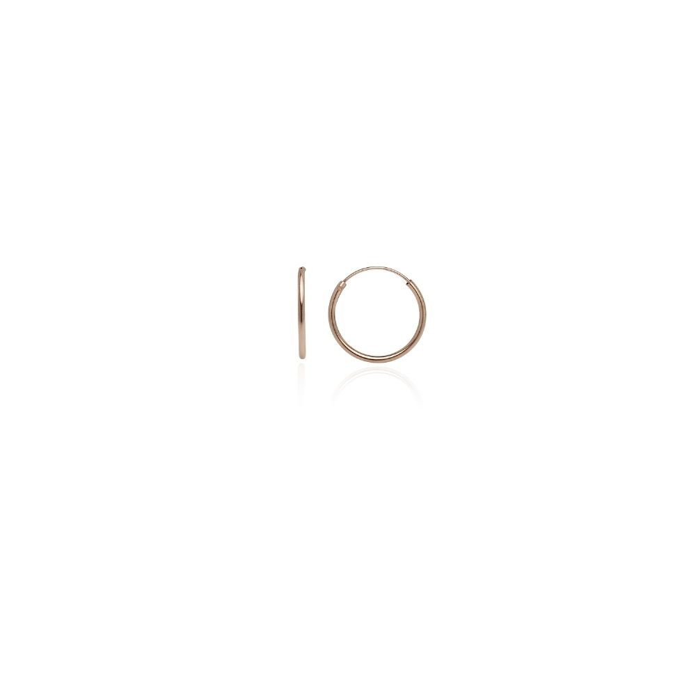 Rose Gold Ton über Sterling Silber 1,2 mm Endless Hoop Ohrringe, 10 mm