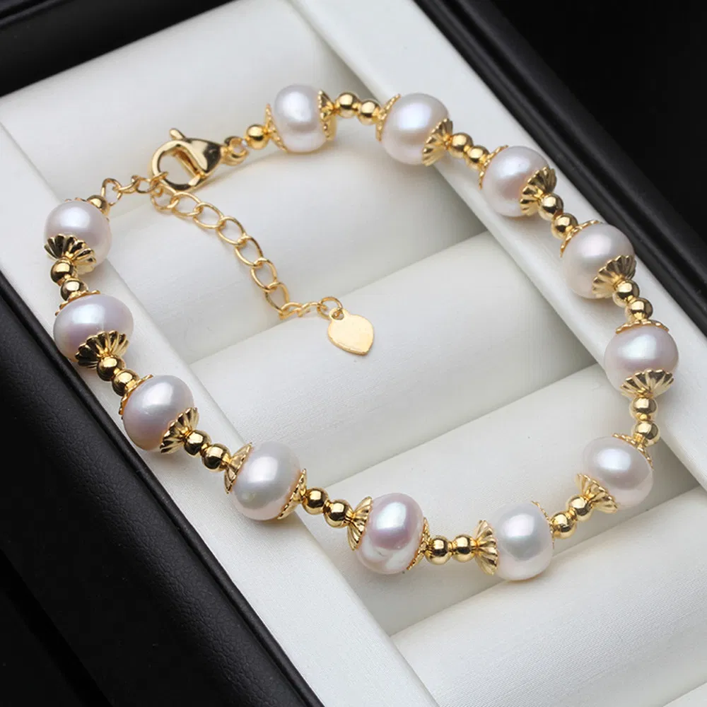 Real Freshwater Round Pearl Armband für Frauen natürliche Perle
