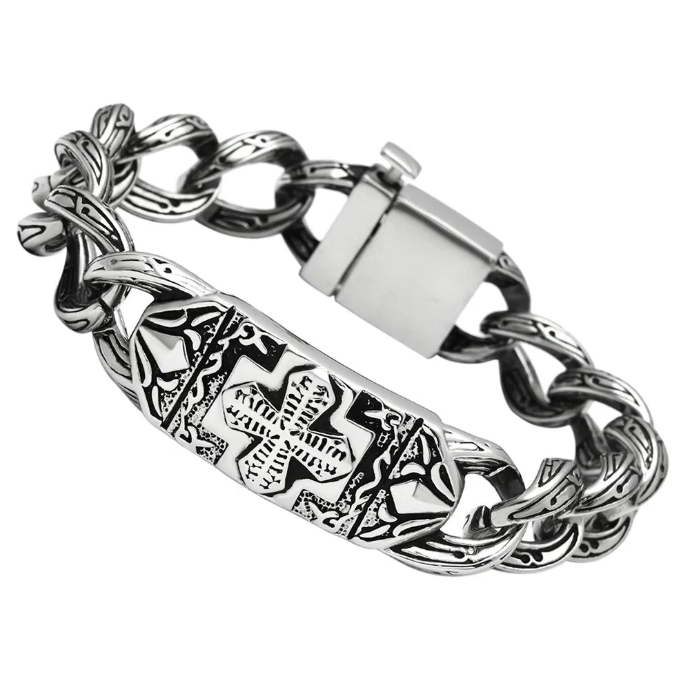 TK437 - Hoch poliertes (ohne Beschichtung) Edelstahl-Armband ohne Stein