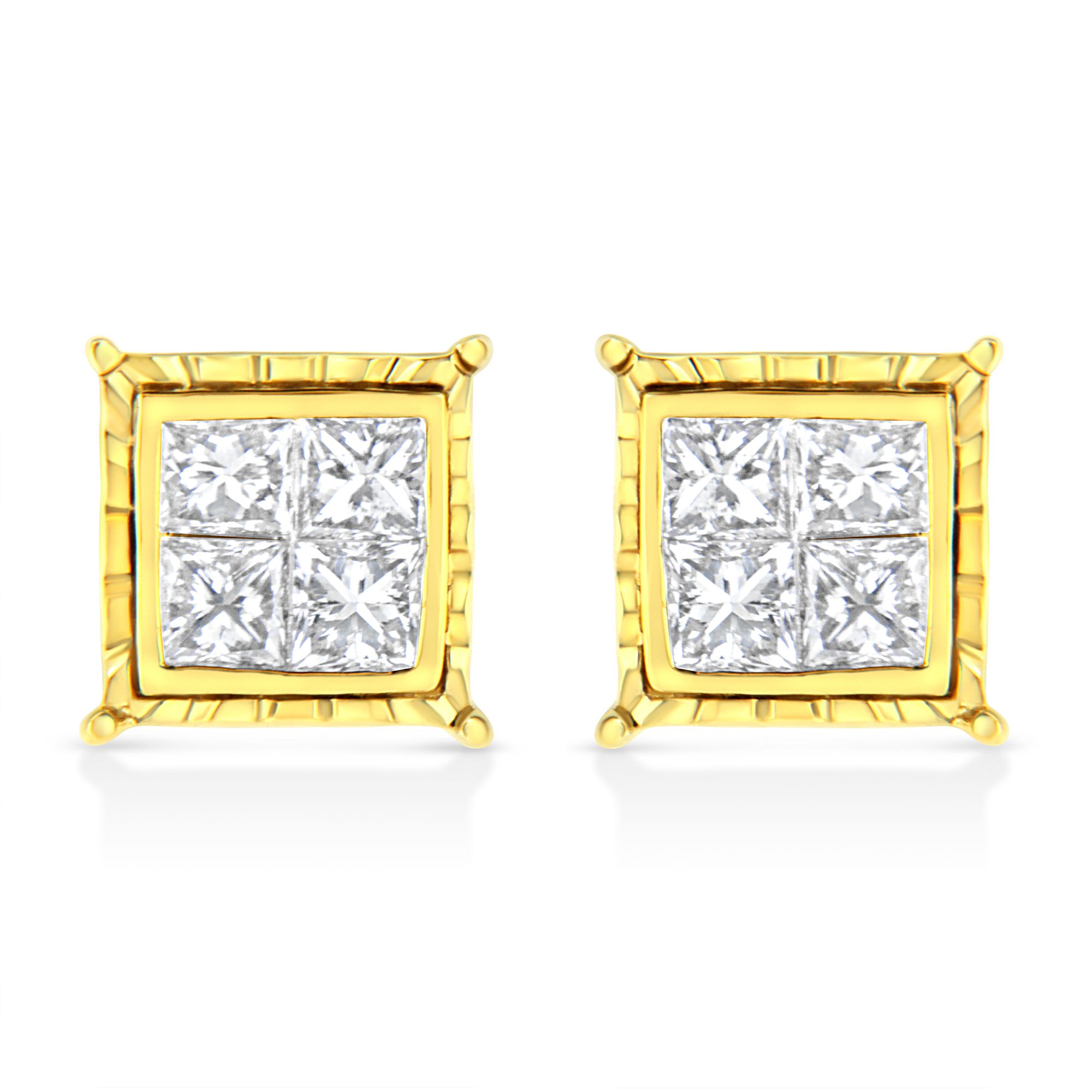14K Weißgold 1.0 Cttw 4 - Prong-Set Brilliant Round-Cut Solitaire Lab Grown Diamond Push Back Stud Ohrringe (E-F Farbe, VVS2 - VS1 Klarheit)
