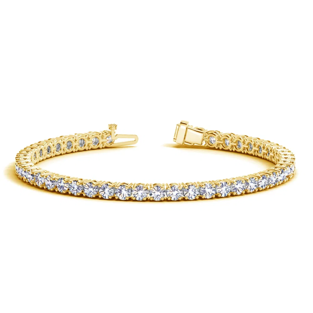 14 Karat Gelbgold Round Diamond Tennis Armband (10 cttw)