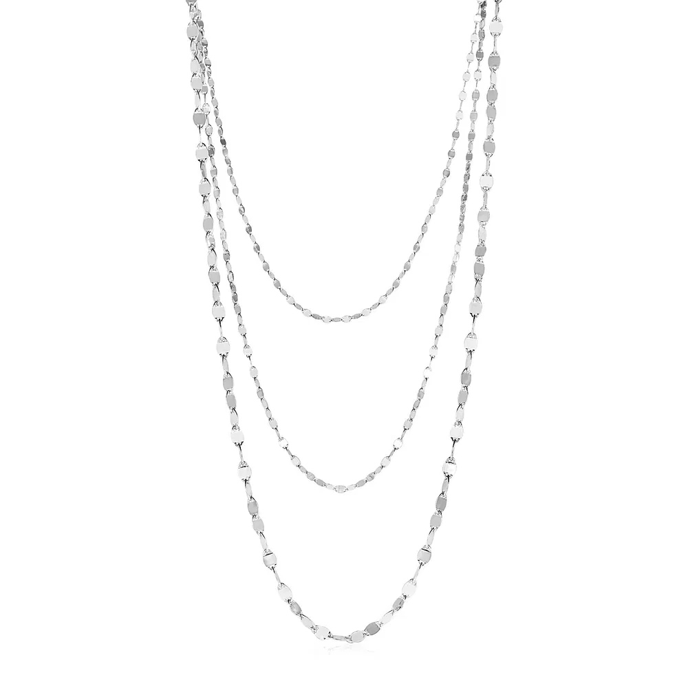 Sterling Silber Drei Strand Marina Link Halskette