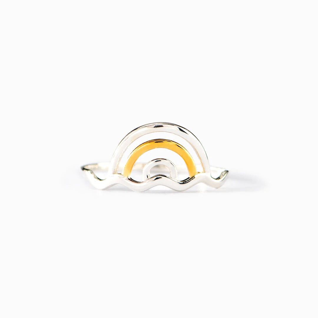 S925 Sterling Silber Regenbogen-Ring Damen einfache Mode europäische und amerikanische Stil Wind Net roten Vorderfinger Ring