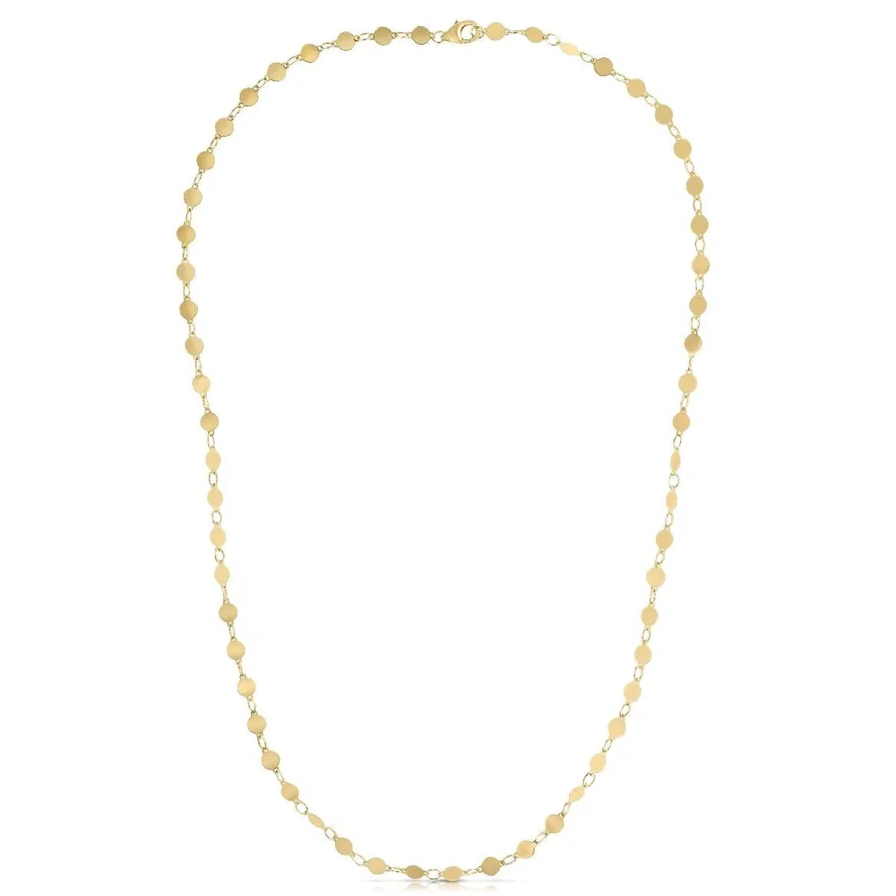 14 Karat gelbes Gold Halskette mit polierten Kreisen