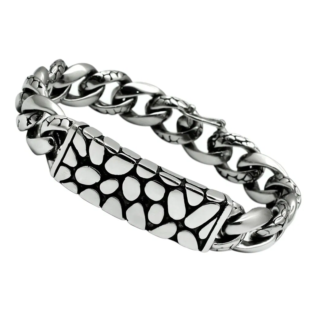 TK449 - Hoch poliertes (ohne Verzinkung) Edelstahl-Armband ohne Stein