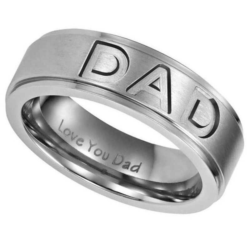 1pc Gravur Love You Dad 316L Edelstahl Titanband Ring DAD Ring Beste Geschenke für Vater Männer einzigartige Mode Schmuck Künstliches Geschenk