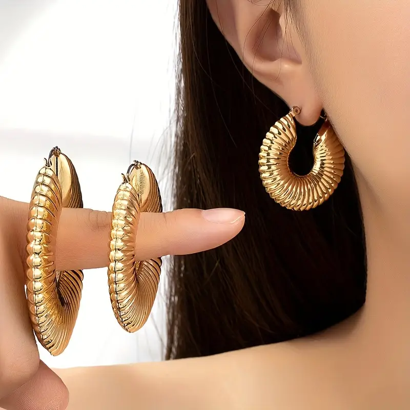 Goldenen Spiral Hoop Ohrringe Set - Elegante und vielseitige Schmuck