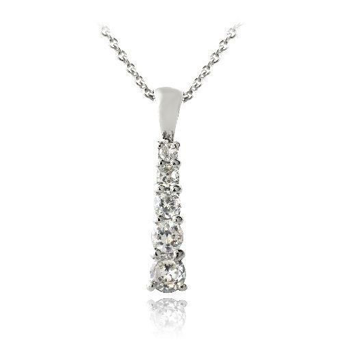 Sterling Silber CZ Graduation Journey Halskette