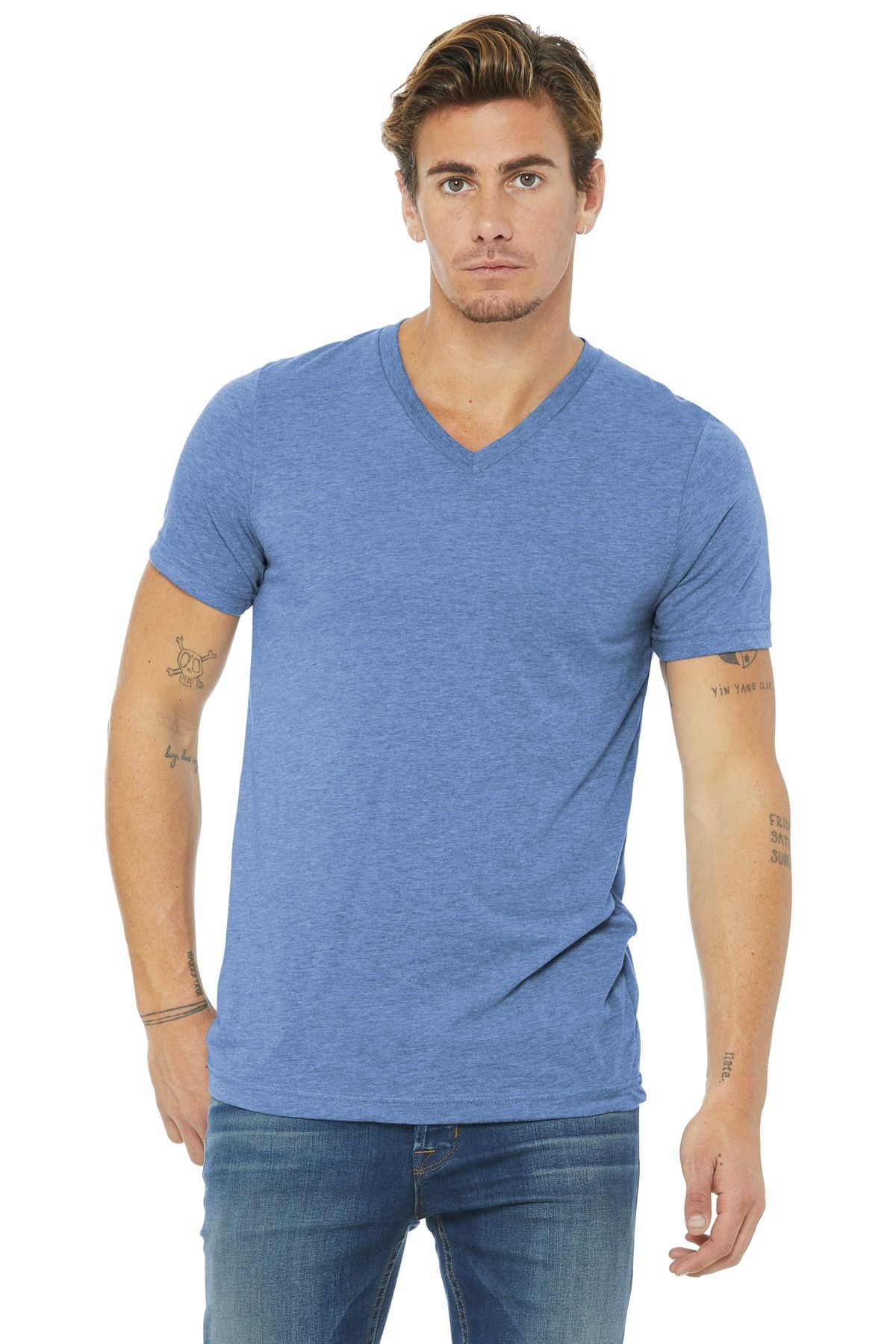 BELLA + CANVAS Unisex Triblend Kurzärmel V-Hals Te BC3415